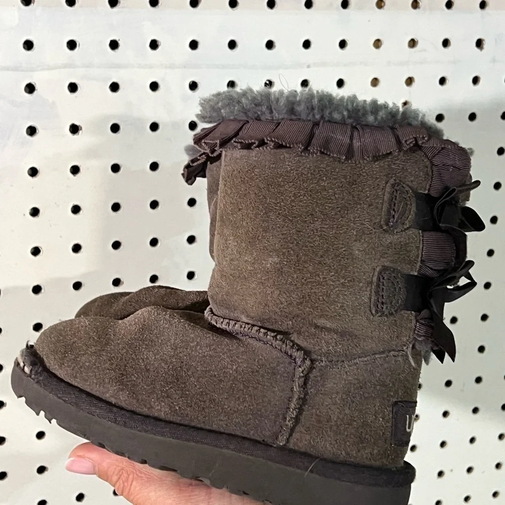 UGG Toddler Boots - Grey Bailey Bow